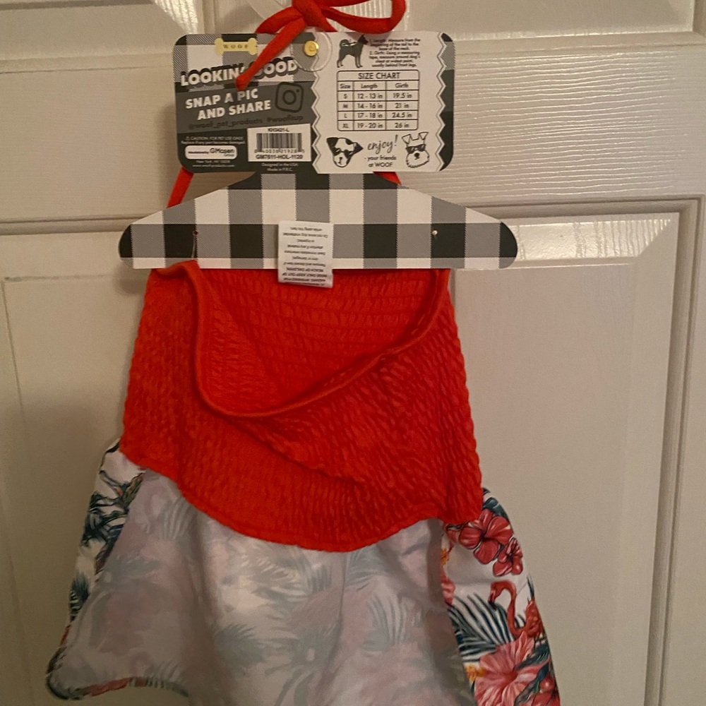 Dog Halter Top Sun Dress Woof - Hawaiian Print LRG - Picture 2 of 3